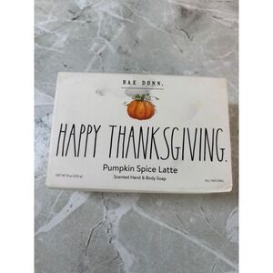 Rae Dunn Happy Thanksgiving Pumpkin Spice Latte Scented Hand Body‎ Soap Natural